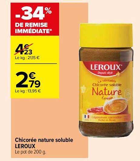 Chicorée Nature Soluble Leroux