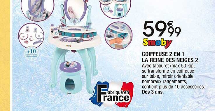 coiffeuse 2 en 1 la reine  des neiges 2