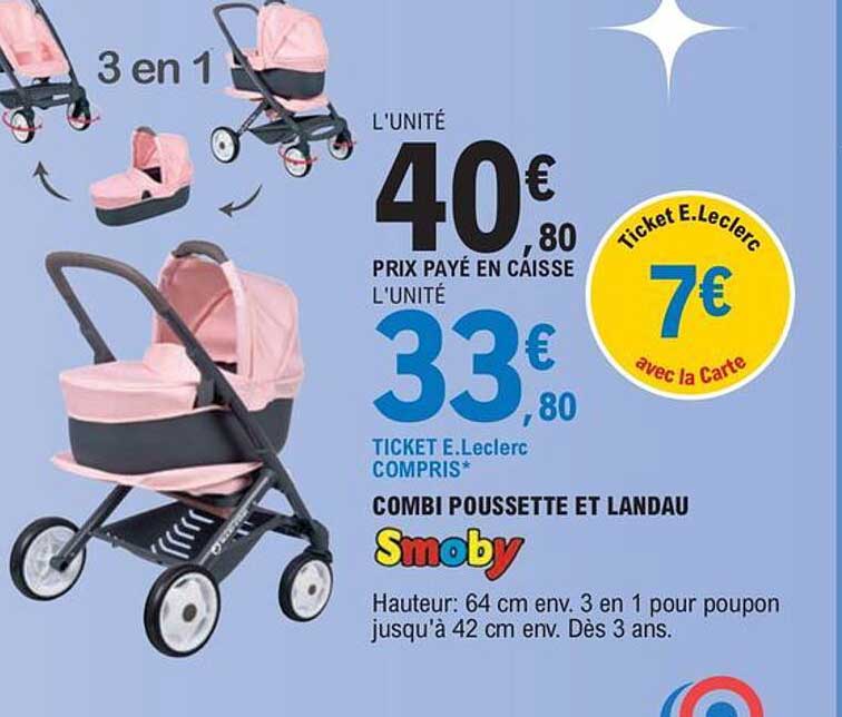 combi poussette et landau smoby