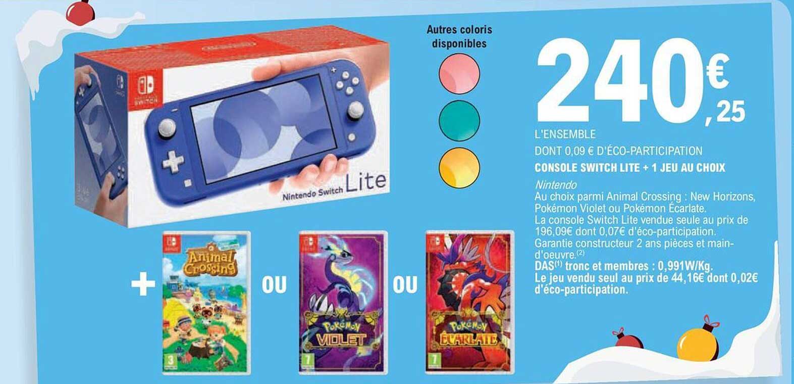 Console Switch Lite + 1 Jeu Au Choix Nintendo
