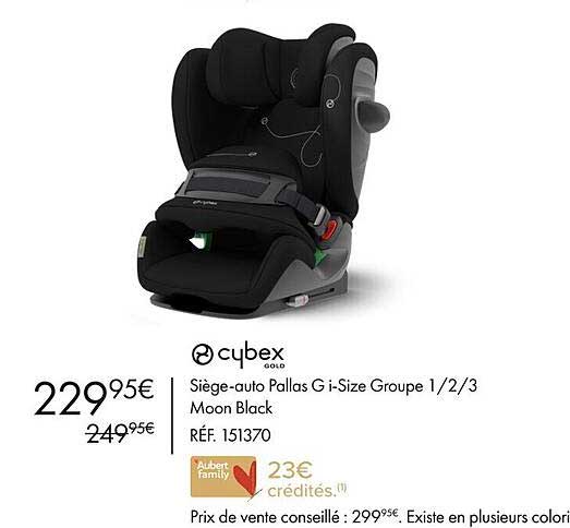 cybex siège-auto pallas g i-size groupe 1-2-3 moon black