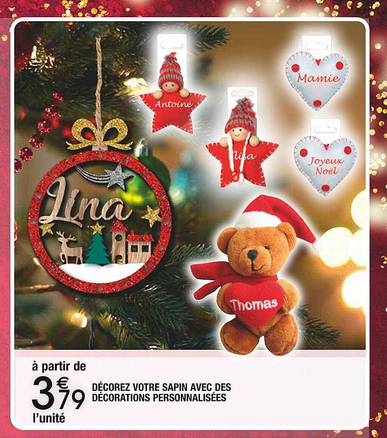décorez votre sapin avec des décorations personnalisées