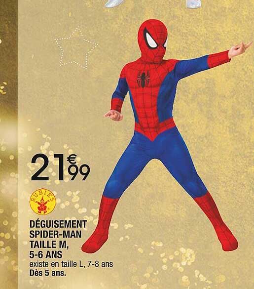 déguisement spider-man taille m, 5-6 ans