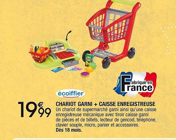 écoiffier Chariot Garni + Caisse Enregistreuse