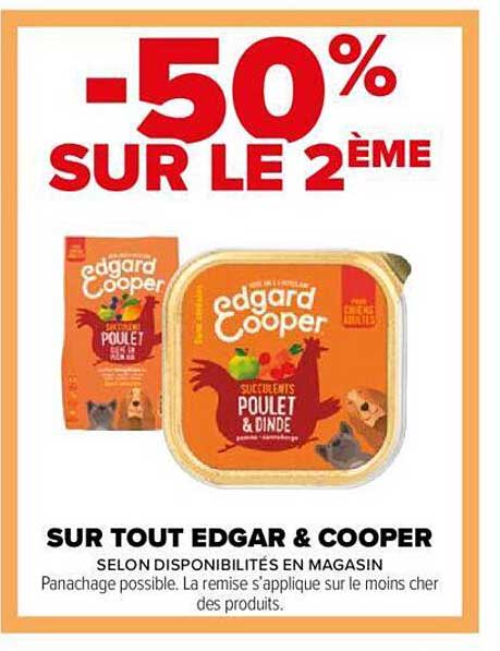 edgar & cooper -50% sur le 2ème