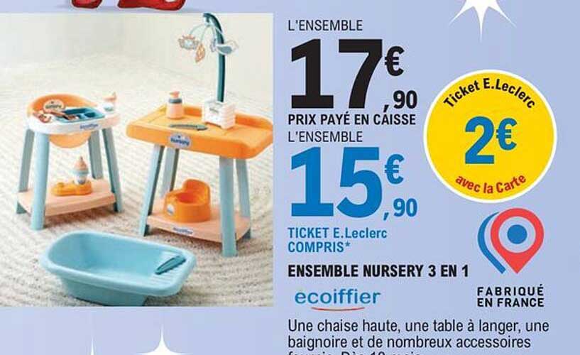 ensemble nursery 3 en 1 ecoiffier