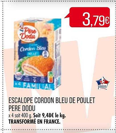 escalope cordon bleu de poulet père dodu