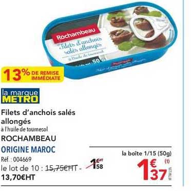 filets d'anchois salés allongés rochambeau
