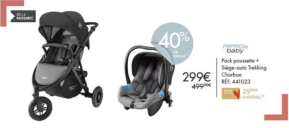 formula baby pack poussette + siège-auto trekking charbon