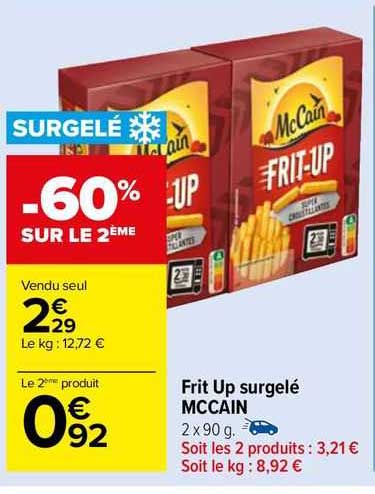 frit up surgelé mccain
