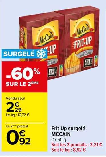 frit up surgelé mccain