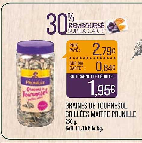graines de tournesol grillées maître prunille
