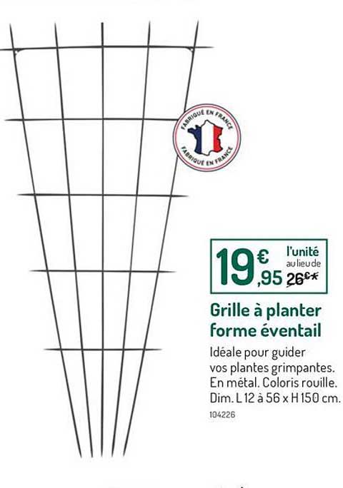 grille à planter forme éventail