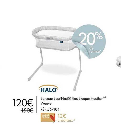 halo berceau bassinest flex sleeper heather