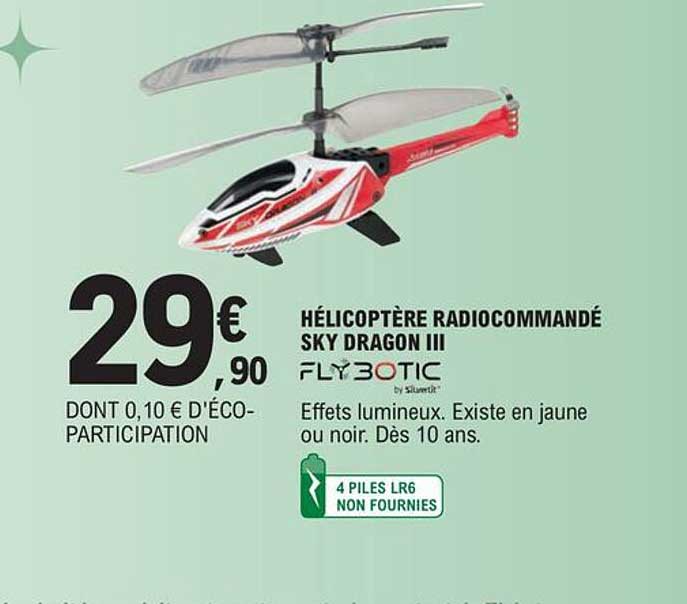 hélicoptère radiocommandé sky dragon iii flybotic