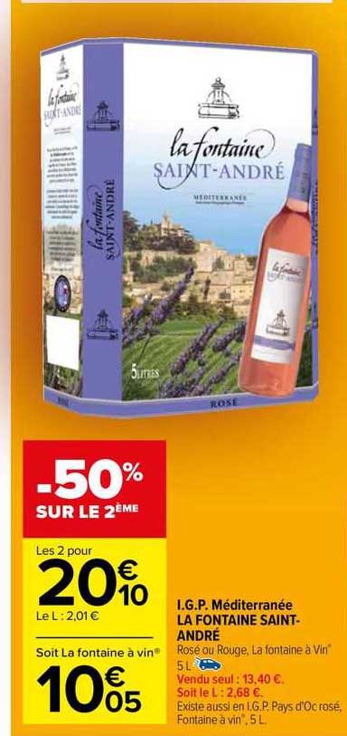 i.g.p. méditerranée la fontaine saint-andré -50% sur le 2ème
