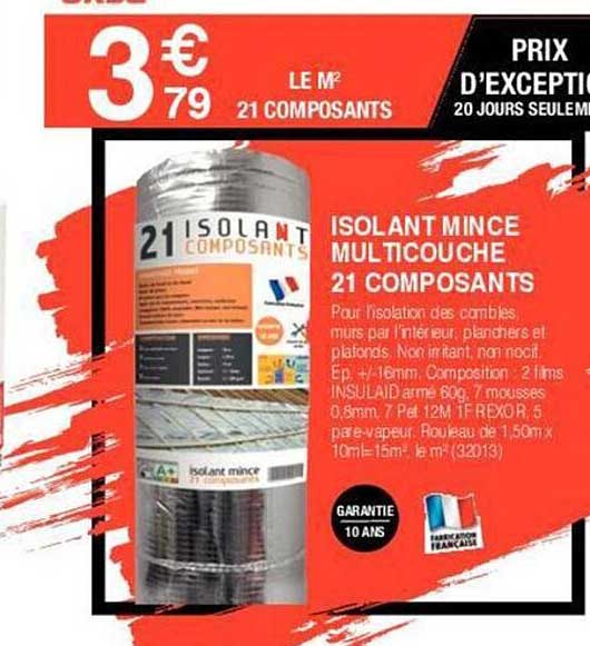 isolant mince multicouche 21 composants