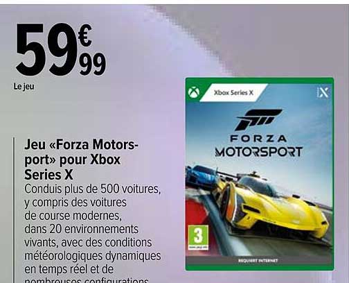 jeu " forza motorsport" pour xbox series X