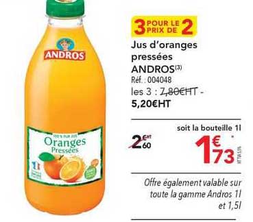 jus d'oranges pressées andros
