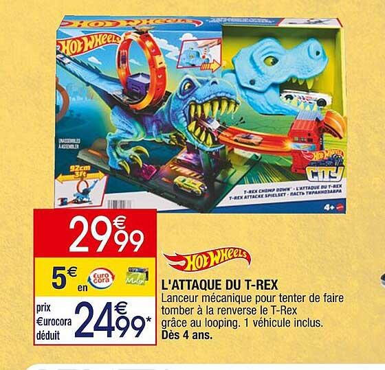 l'attaque du t-rex hot wheels