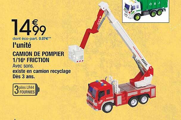 l'unité camion de pompier 1-16° friction