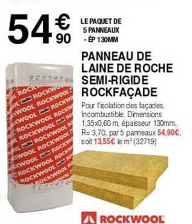 laine de roche semi-rigide rockfaçade rockwool