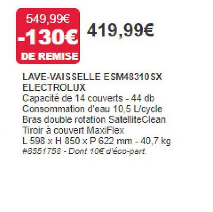 Lave-vaisselle Esm48310sx Electrolux