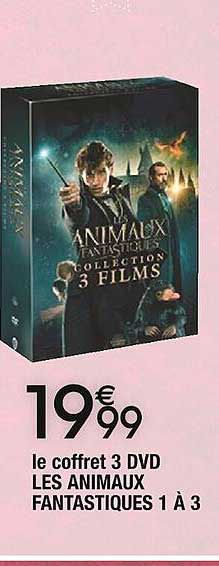 le coffret 3 dvd les animaux fantastiques 1 à 3