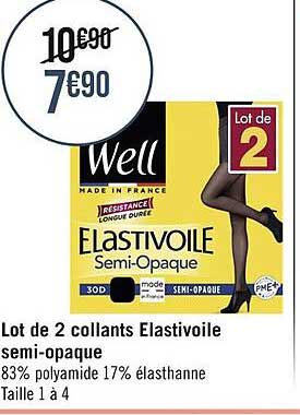 Lot De 2 Collant Elastivoile Semi-opaque