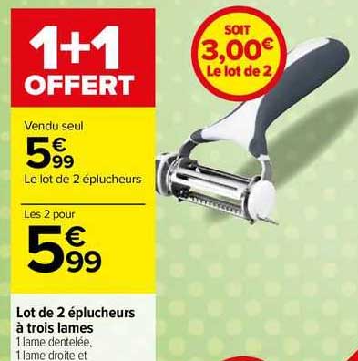 lot de 2 éplucheurs à trois lames