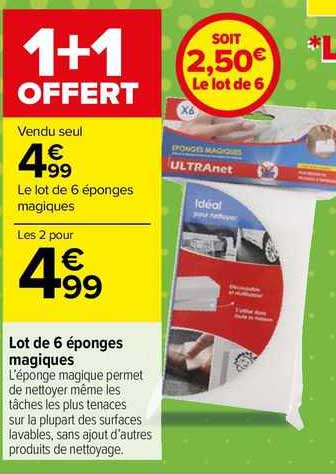 lot de 6 éponges magiques