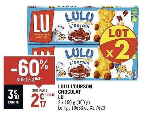 Lulu L'ourson Chocolat Lu