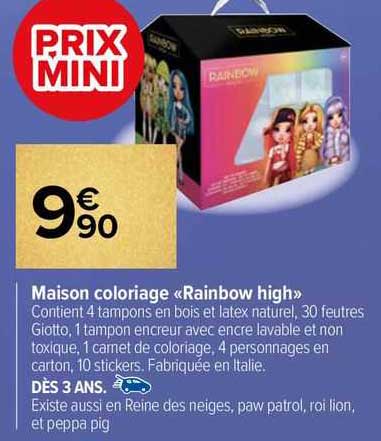 maison coloriage "raibow high"