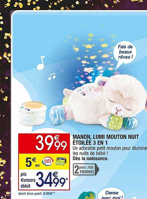 manon, lumi mouton nuit étoilée 3en1