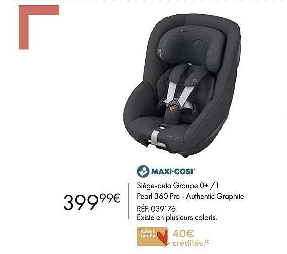 maxi-cosi siège-auto groupe 0+ - 1 pearl 360 pro - authentic graphite