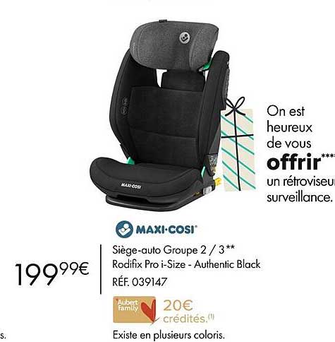 maxi-cosi siège-auto groupe 2-3 rodifix pro i-size-authentic black
