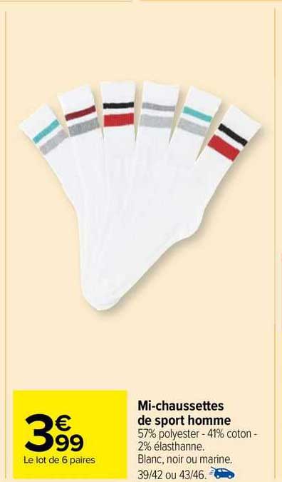 mi-chaussettes de sport homme