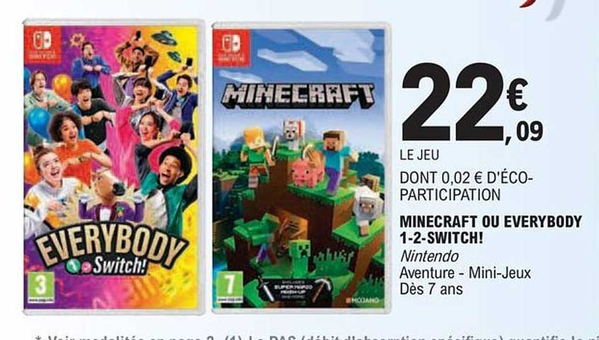 minecraft ou everybody 1-2-switch! nintendo