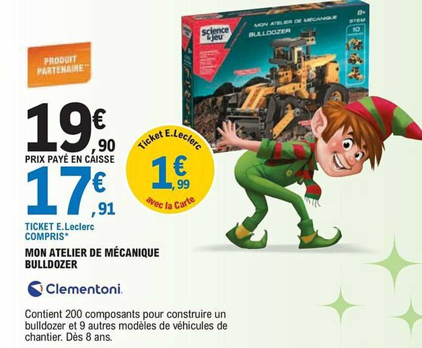 mon atelier de mécanique bulldozer clementoni