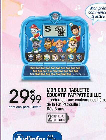 mon ordi tablette éducatif pat'patrouille