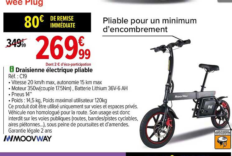 Moovway Draisienne électrique Pliable