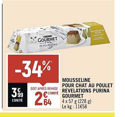 Mousseline Pour Chat Au Poulet Révélations Purina Gourmet