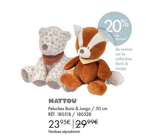 nattou peluches boris & jungo