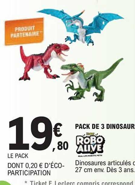 pack de 3 dinosaurius robo alive