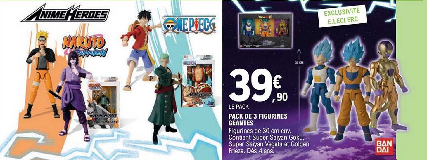 pack de 3 figurines géantes anime heroes