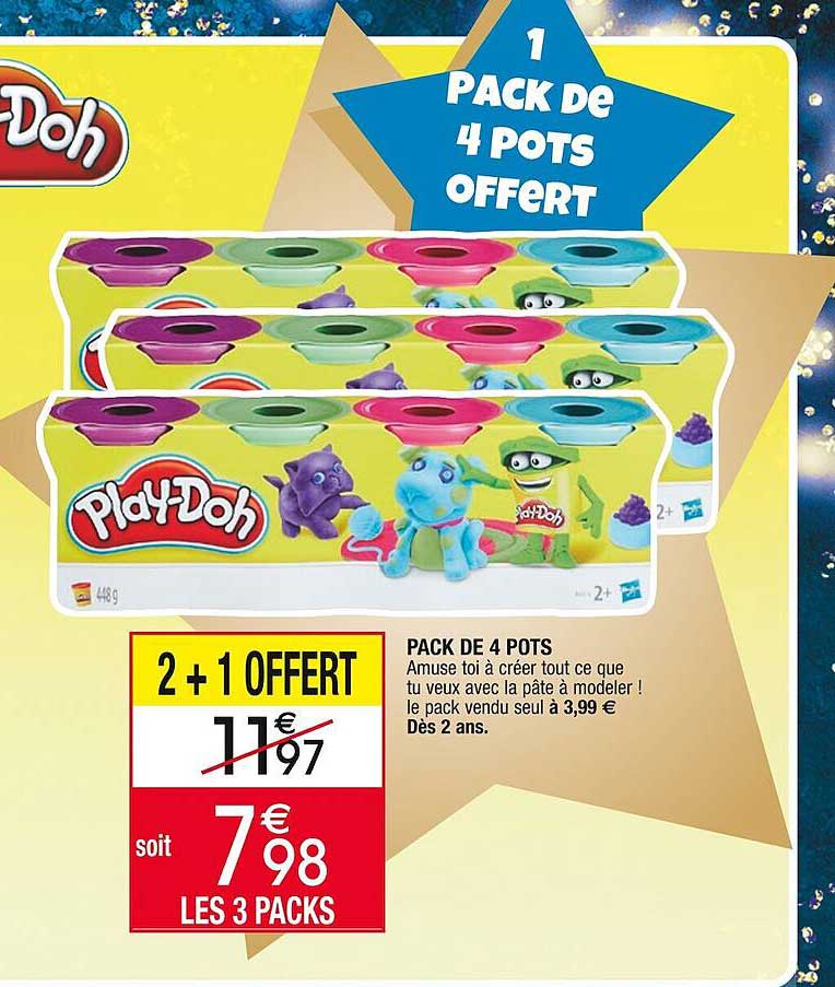 pack de 4 pots play-Doh