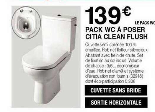 pack wc à poser citia clean flush