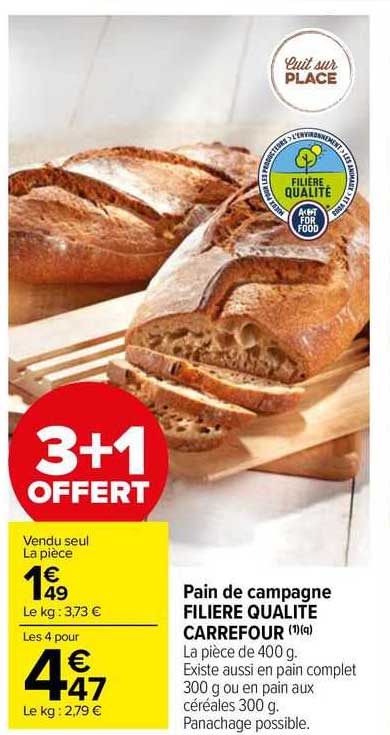 Pain De Campagne Filière Qualité Carrefour