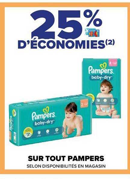 pampers 25% d'économies