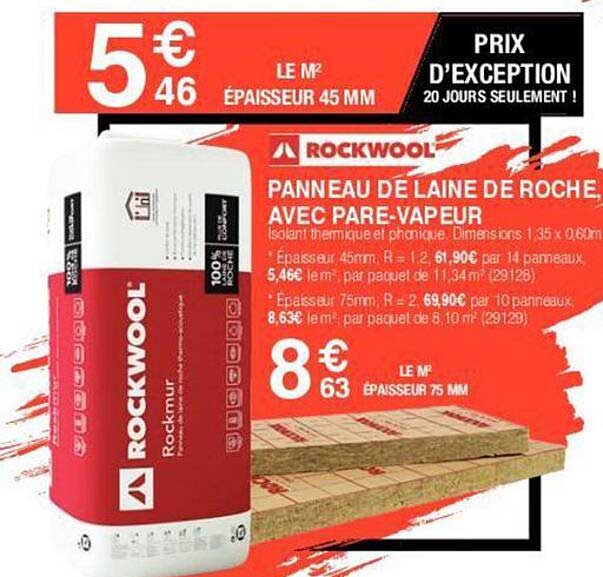 panneau de laine de roche avec pare-vapeur rockwool